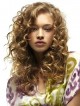 Curly Blonde Synthetic Hair Wig with Bangs