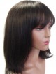 High Quality 100% Human Hair Capless Straight With Full Bangs
