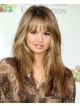 Long Wavy Cut Celebrity Wigs With Bangs Lace Front Mono Top
