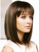 Shoulder Length Lace Front Monofilament Wig With Bangs