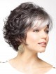 Synthetic Short Curly Salt and Pepper Wig With Bangs